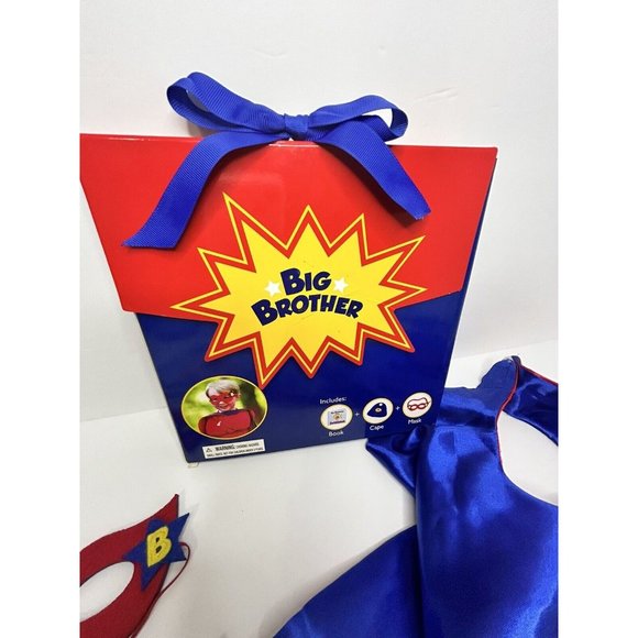Big Brother Gift Set W/ Super Hero Cape Costume, Mask, & Book Intro To New Baby - Picture 3 of 6
